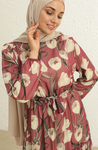 Dusty Rose Hijab Dress 3051-02