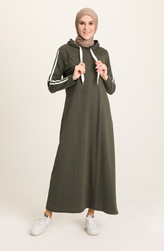 Khaki Hijab Dress 3227-04