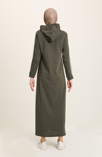 Khaki Hijab Dress 3227-04
