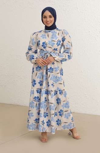 Saks-Blau Hijab Kleider 6010-02