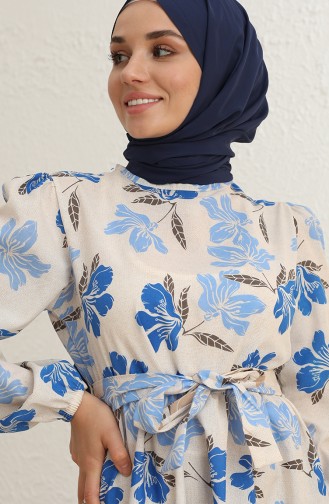 Saks-Blau Hijab Kleider 6010-02