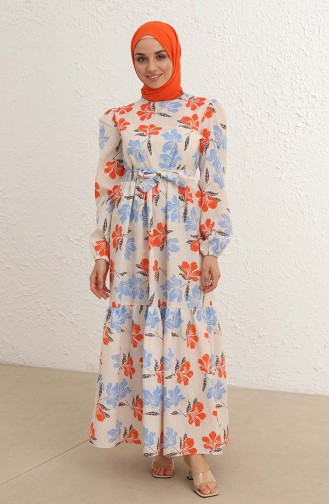 Orange Hijab Dress 6010-04