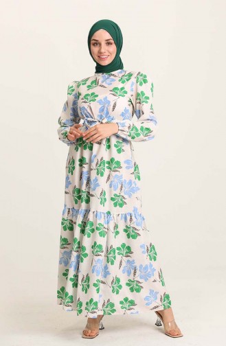 فستان أخضر زمردي 6010-05