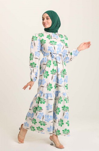 Smaragdgrün Hijab Kleider 6010-05