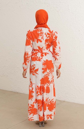 Orange Hijab Dress 6011-01