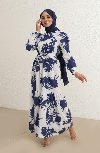 Dunkelblau Hijab Kleider 6011-02