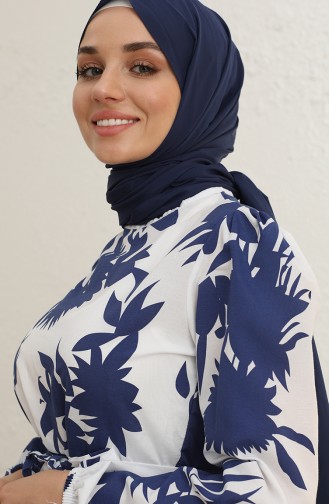Dunkelblau Hijab Kleider 6011-02