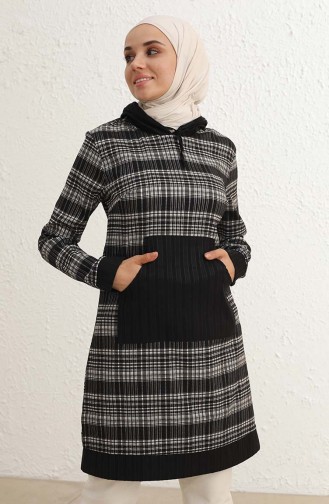 Kanguru Cepli Kapüşonlu Tunik 801033 Siyah