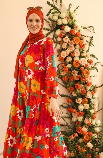 Colorful Hijab Dress 6486-02