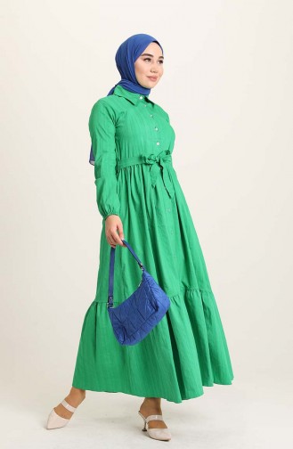 فستان أخضر حشيشي 100190.yeşil