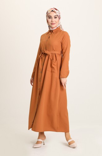 Tan Hijab Dress 2696-02