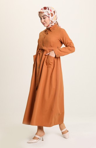 Tan Hijab Dress 2696-02