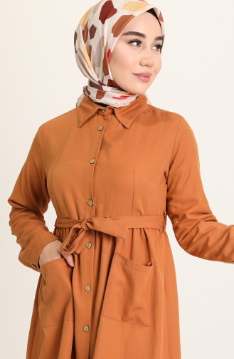 Tan Hijab Dress 2696-02