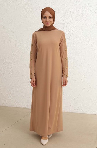 Tofisa Düz Elbise 2789-02 Vizon