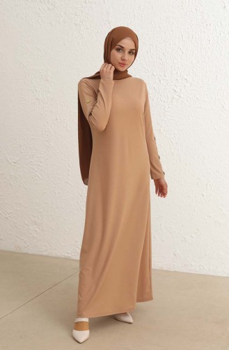 Tofisa Düz Elbise 2789-02 Vizon