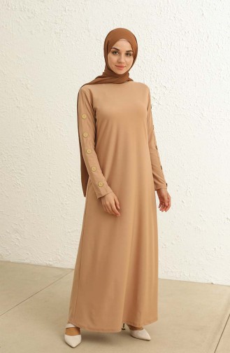 Tofisa Düz Elbise 2789-02 Vizon