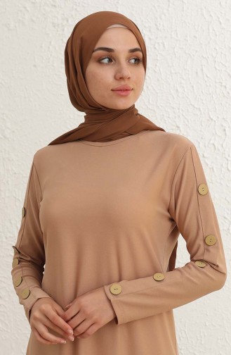 Tofisa Düz Elbise 2789-02 Vizon