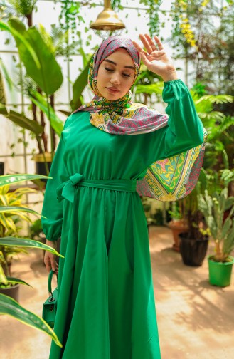 Green Hijab Dress 2289-04
