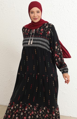 Black Hijab Dress 5077A-01