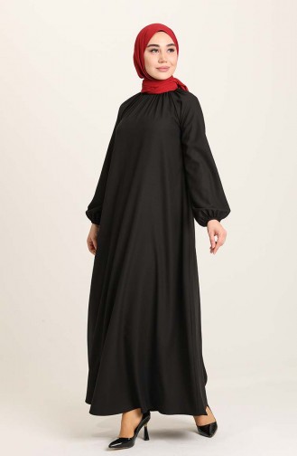 Gefälteltes Kreppkleid 3377A-01 Schwarz 3377A-01