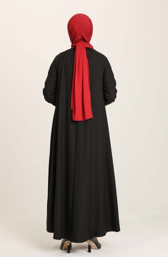 Gefälteltes Kreppkleid 3377A-01 Schwarz 3377A-01