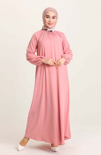 Robe Hijab Rose Pâle 3377-04