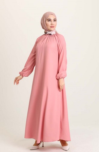 Beige-Rose Hijab Kleider 3377-04