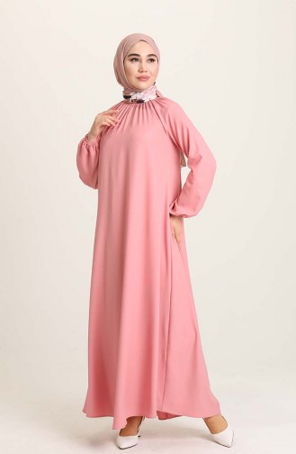 Beige-Rose Hijab Kleider 3377-04