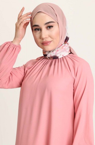 Beige-Rose Hijab Kleider 3377-04