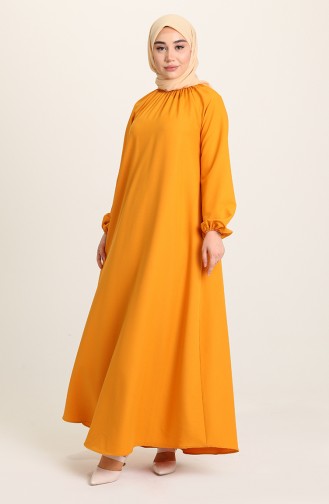 Yellow Hijab Dress 3377-05