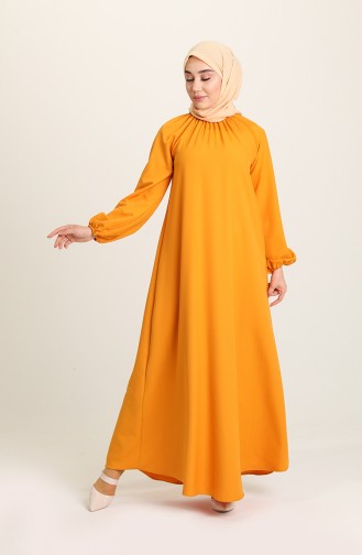 Gelb Hijab Kleider 3377-05