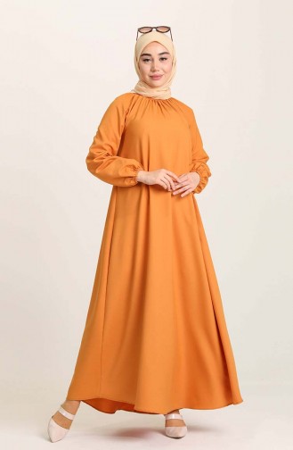 Mustard Hijab Dress 3377-07