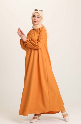 Senf Hijab Kleider 3377-07
