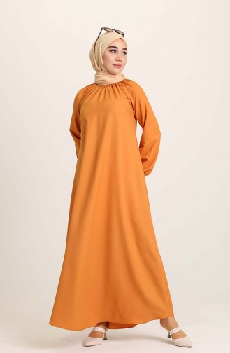 Mustard Hijab Dress 3377-07