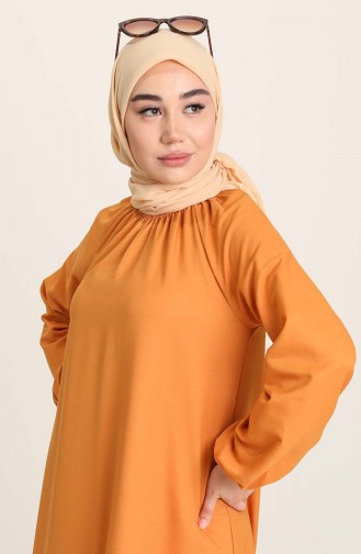 Mustard İslamitische Jurk 3377-07