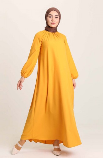 Hellgelb Hijab Kleider 3377-09