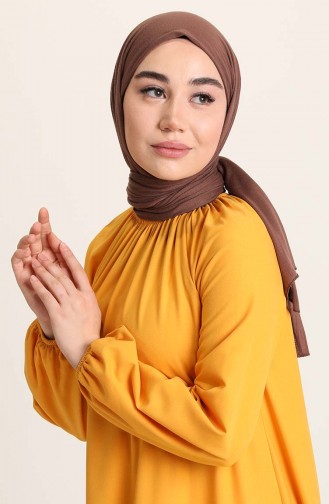 Light Yellow Hijab Dress 3377-09