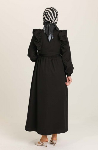 Schwarz Hijab Kleider 3127-01