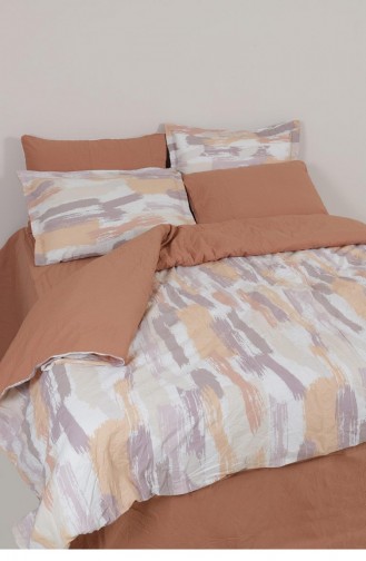 Ecocotton Evita Çift Kişilik Nevresim Takımı 100 Pamuk Ütü İstemeyen Baskılı 200X220 Cm Baskılı