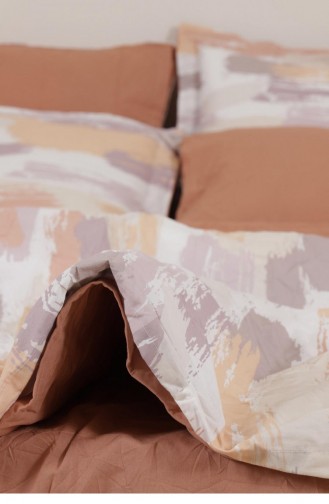 Ecocotton Evita Çift Kişilik Nevresim Takımı 100 Pamuk Ütü İstemeyen Baskılı 200X220 Cm Baskılı