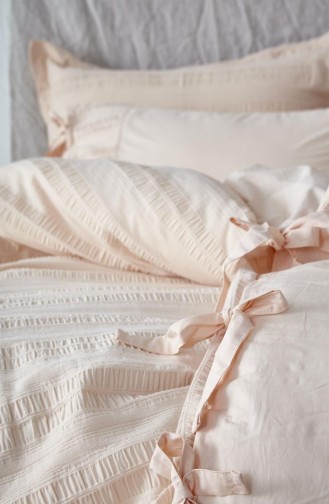 Ecocotton Miha Battal Boy Nevresim Takımı 100 Organik Pamuk Likralı Somon 220X240 Cm Somon
