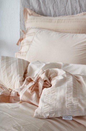 Ecocotton Miha Battal Boy Nevresim Takımı 100 Organik Pamuk Likralı Somon 220X240 Cm Somon