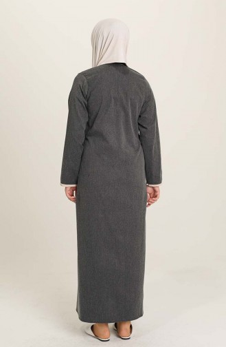 Yandan Bağlamalı Namaz Elbisesi 7035-03 Kırçıllı Gri