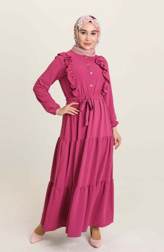 Fuchsia Hijab Dress 1003-07