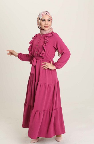 Fuchsia Hijab Dress 1003-07