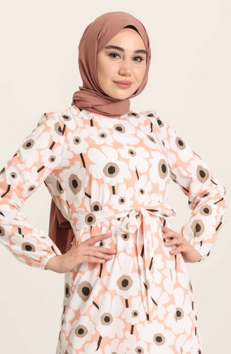Lachsrosa Hijab Kleider 15047-03