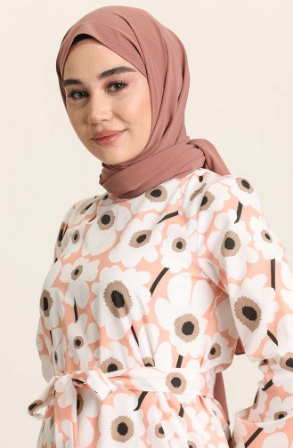 Lachsrosa Hijab Kleider 15047-03