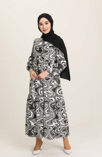 Black Hijab Dress 6012-01