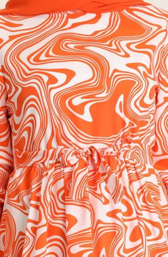 Orange Hijab Dress 6012-03