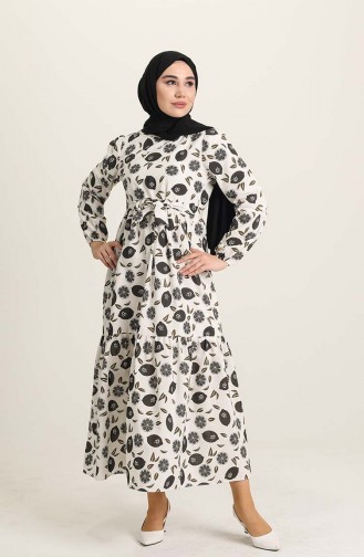 Schwarz Hijab Kleider 6013-02